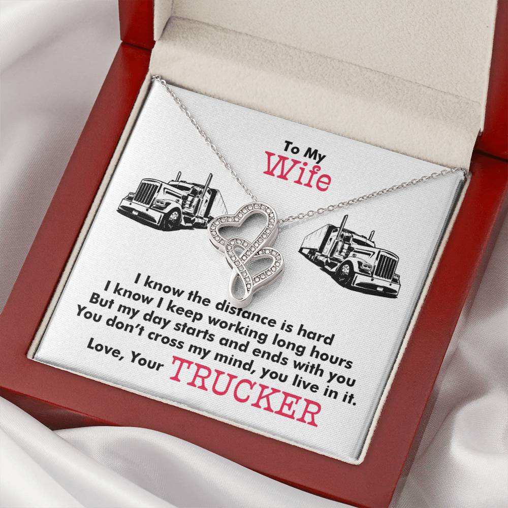 Trucker's Wife - Double Hearts Necklace