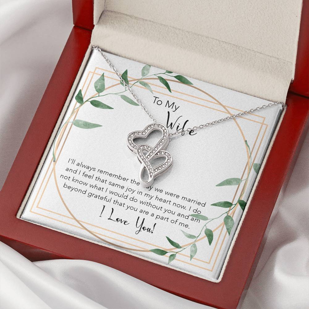 Double Heartto My Wife Necklace Anniversary Gift For Wife Birthday Gift For Wife Gift For Wife Necklace For Wife Gift Double Hearts Necklace