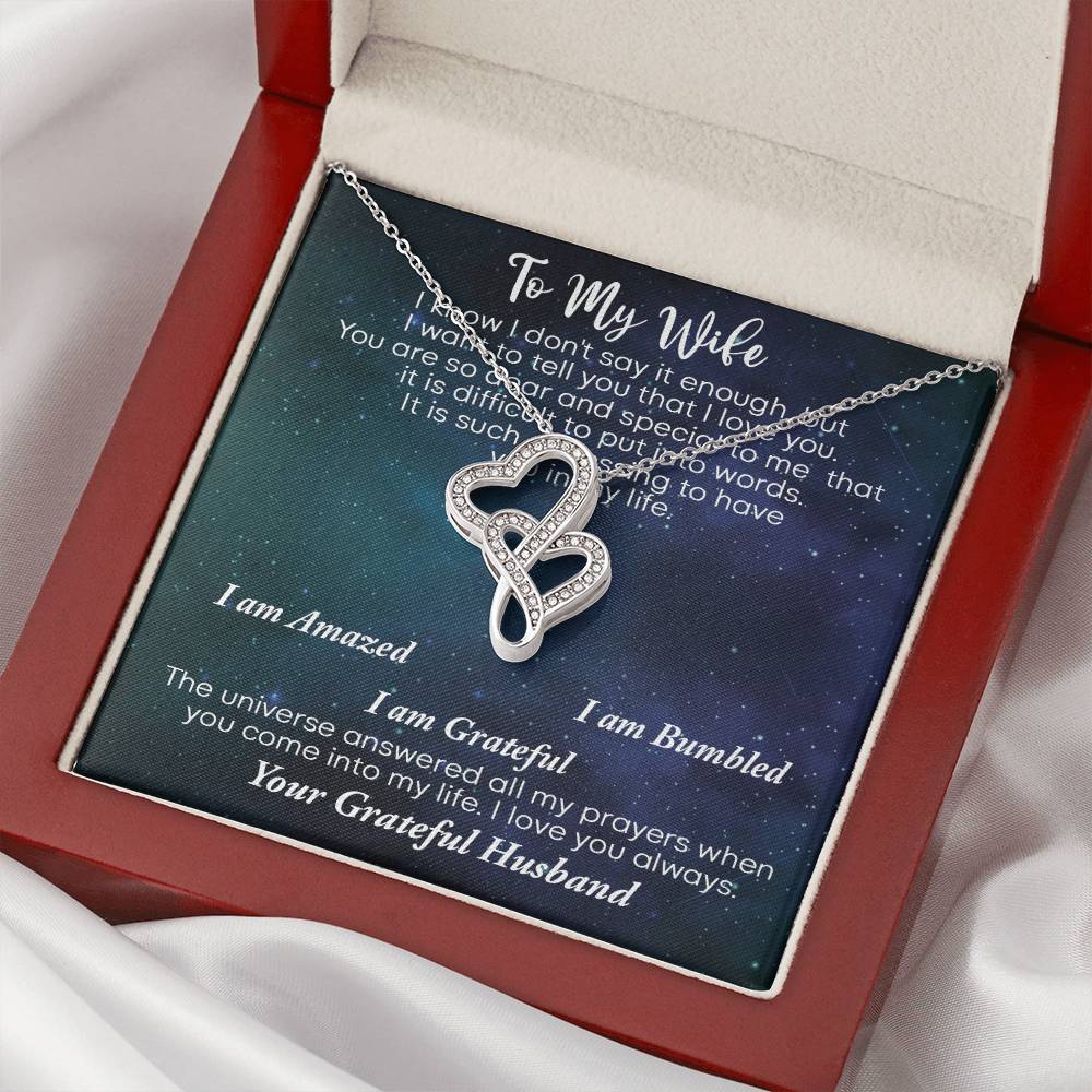 Wife Birthday Gift To My Wife Necklace Anniversary Gift For Wife Wife Gift From Husband Husband To Wife Necklace Valen Double Hearts Necklace