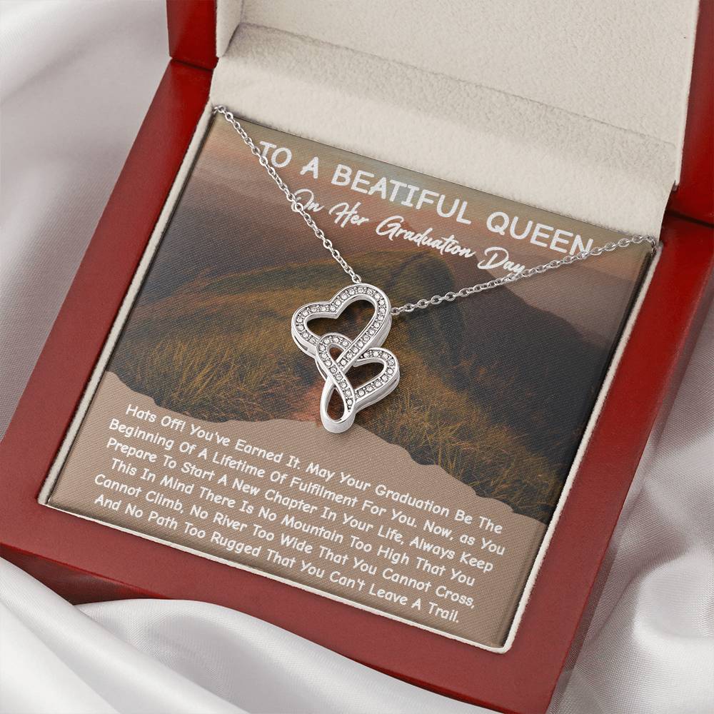 Unique Graduation Gift - Double Hearts Necklace