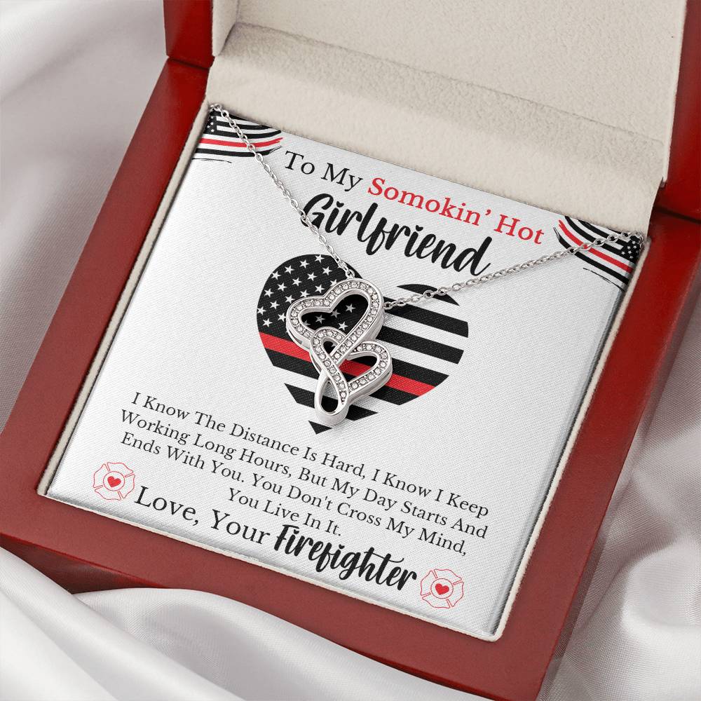 Firefighter's Girlfriend - ! Double Hearts Necklace