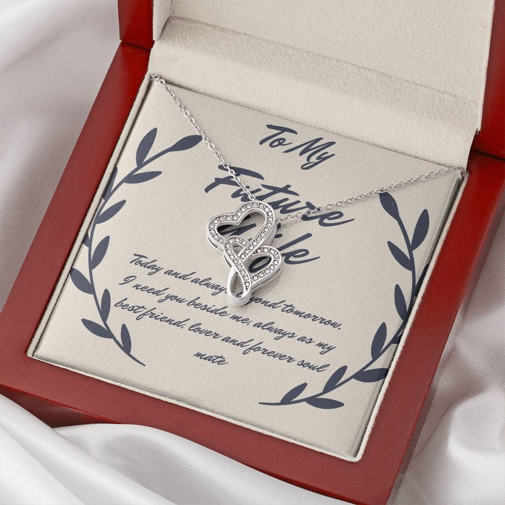 Gift For Future Wife Gorgeous Double Hearts Necklace