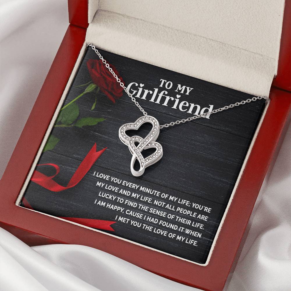 Valentines Day Gift For Girlfriend To My Girlfriend Necklace Anniversary Gift For Girlfriend Girlfriend Necklace Girlf Double Hearts Necklace