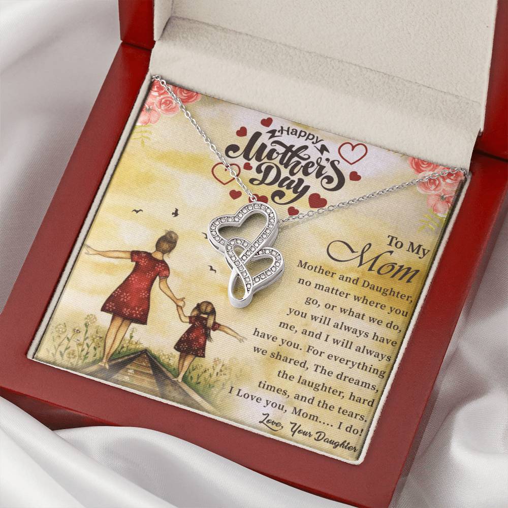 Best Necklace Gift For Mom Double Hearts Necklace