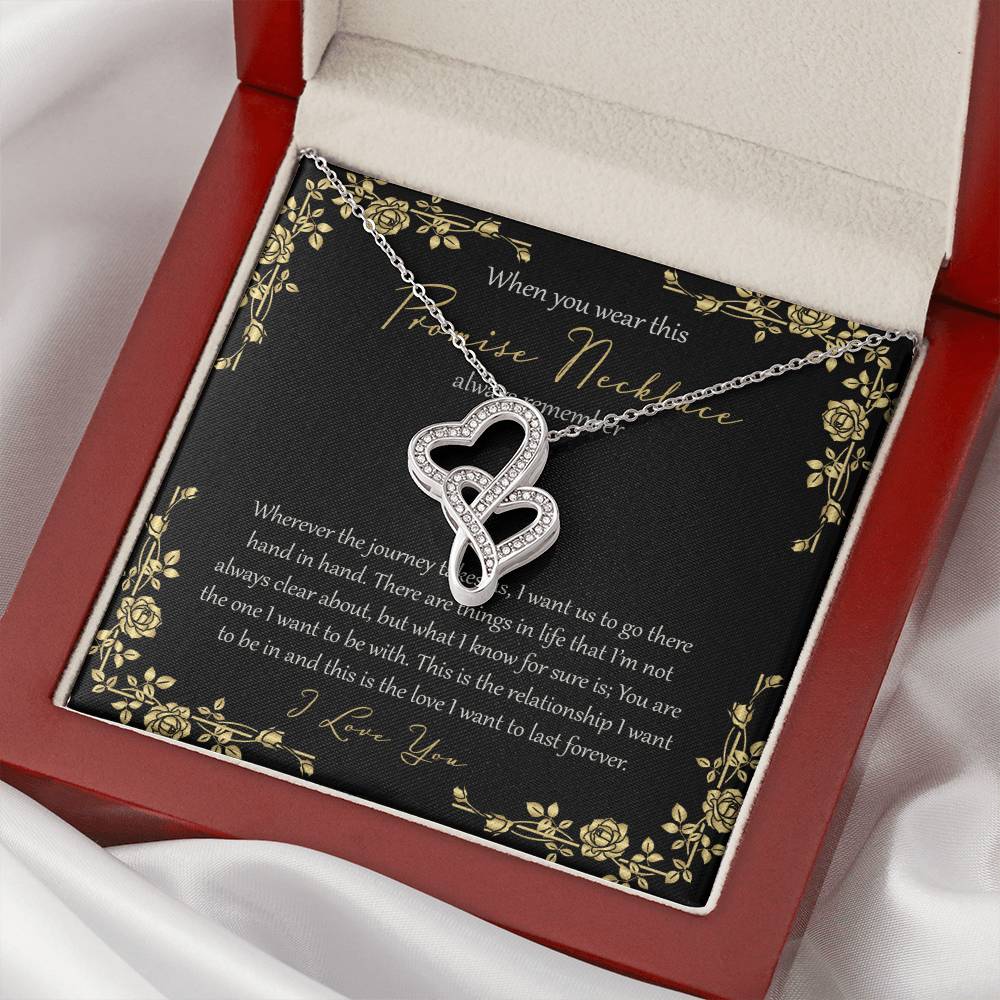 Wherever This Journey Takes Us - Black Double Hearts Necklace