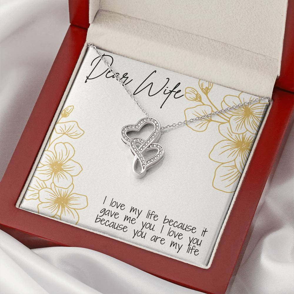 Dear Wife Double Hearts Necklace