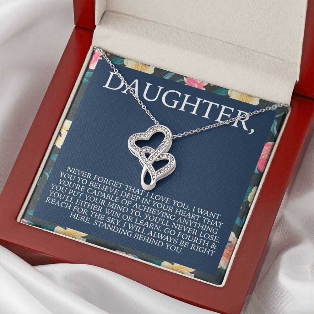 Daughter Necklace - Mother Daughter Jewelry Gift Daughter Wedding Gift Graduation Birthday Meaningful Interlocking Nec Double Hearts Necklace