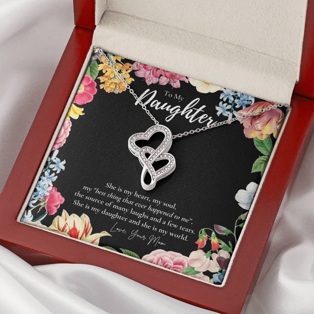 Daughter Gift To My Daughter Necklace From Mom To My Daughter Necklace Gift For Daughter From Mom Double Hearts Necklace