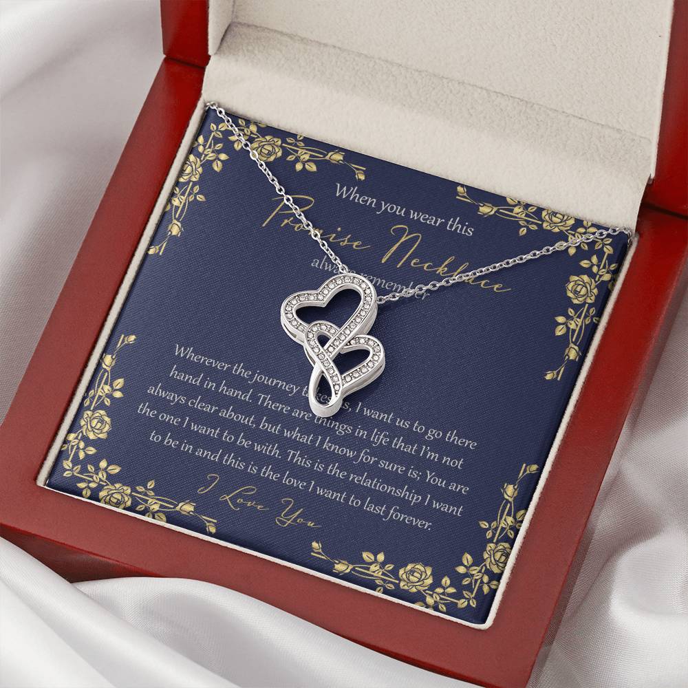 Wherever This Journey Takes Us - Navy Double Hearts Necklace