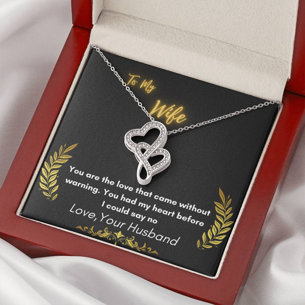 To My Wife 1 Double Hearts Necklace