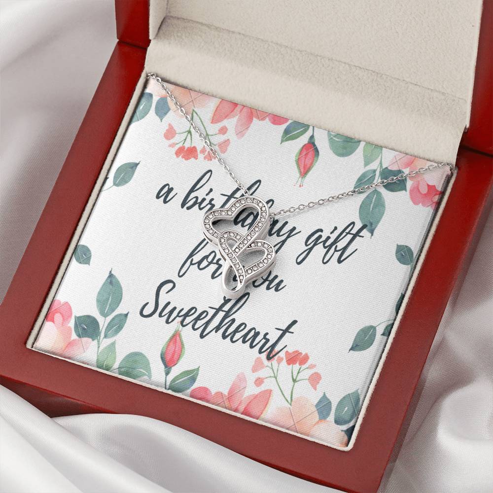 A Houble Hearts Necklace Adding Charm To Her Appearance Special Gift. Double Hearts Necklace