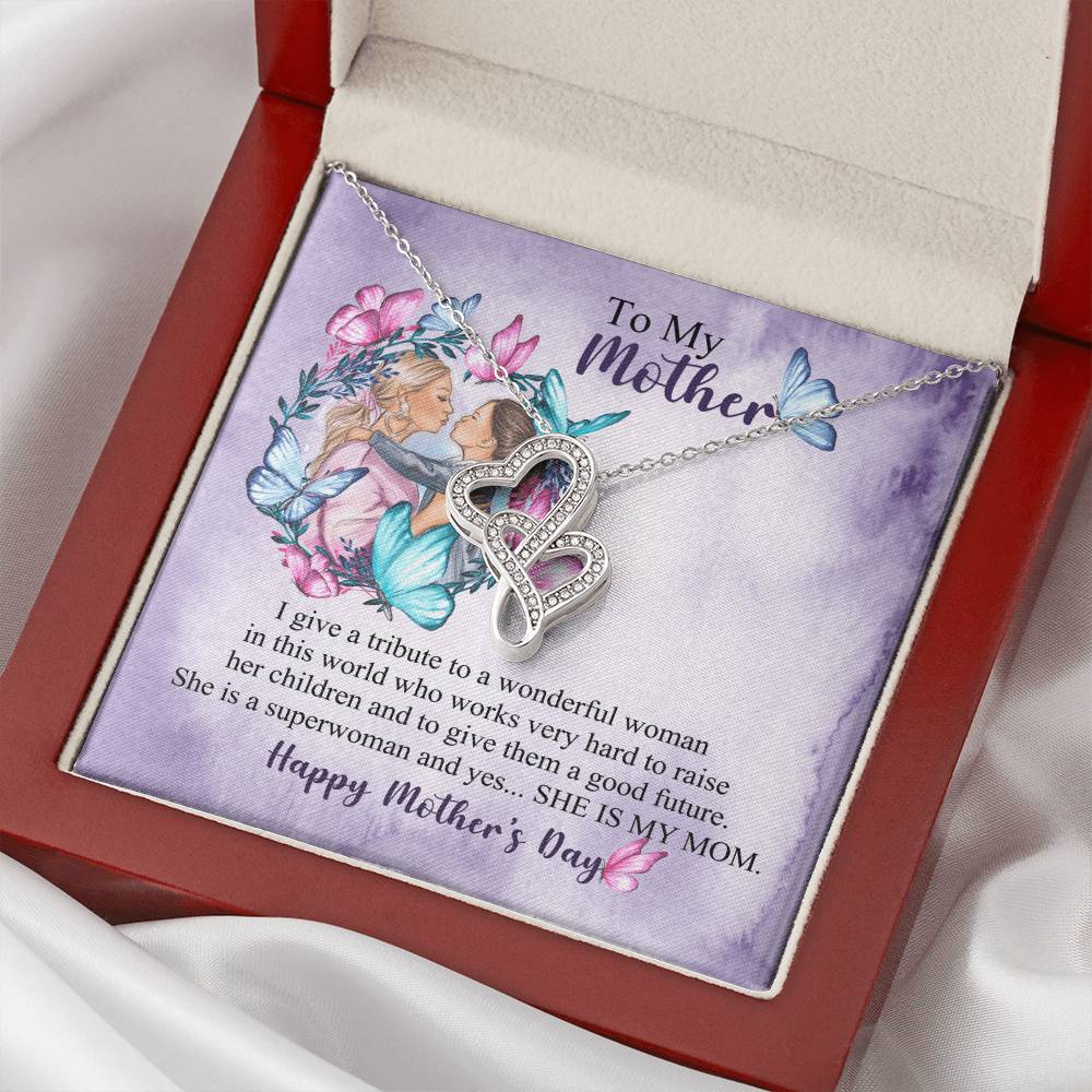 Birthday Gift For Mother Mother Gift Necklace Christmas Gift Meaningful Mother Gift 3 Double Hearts Necklace