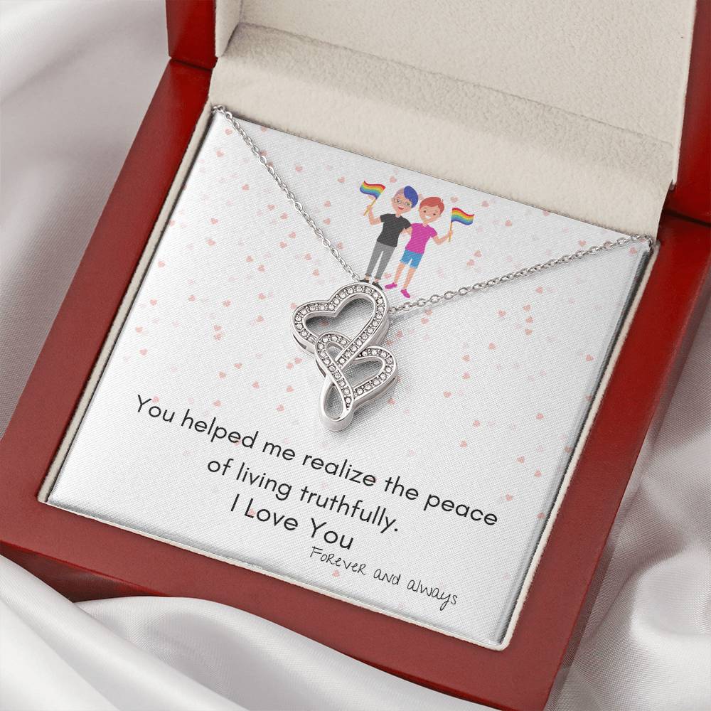 All Occasion Super Gift For Your Love. Double Hearts Necklace