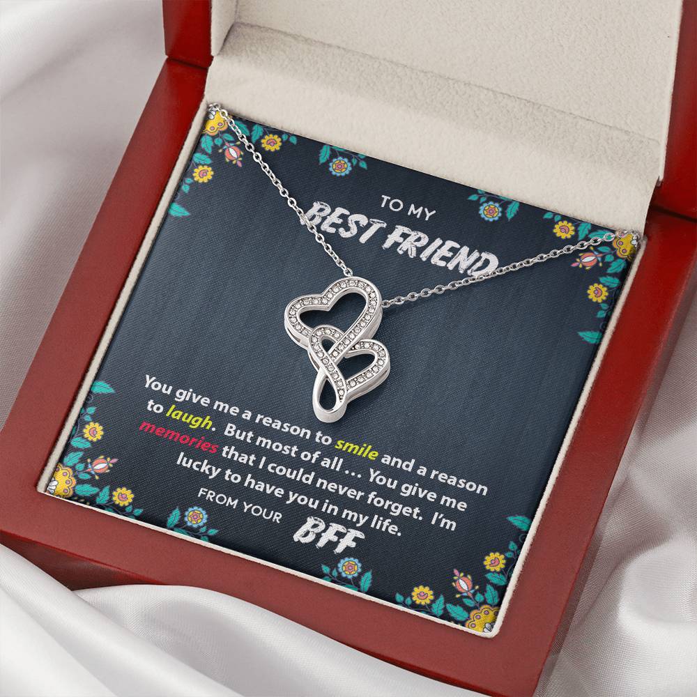 Best Friend Memories Double Hearts Necklace
