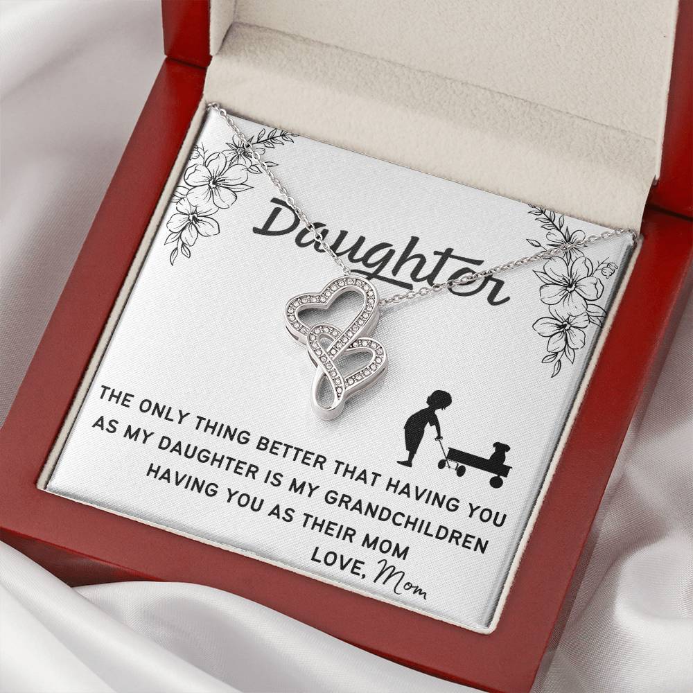 Forever Love Necklace. Perfect Gift For Your Daughter. 1 Double Hearts Necklace