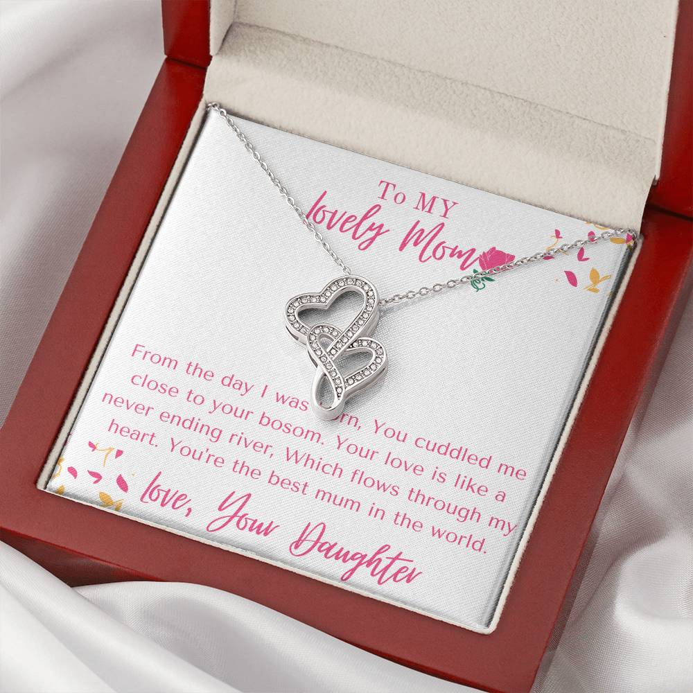 Truly Amazing Mum Mothers Day Gift Gorgeous 1 Double Hearts Necklace