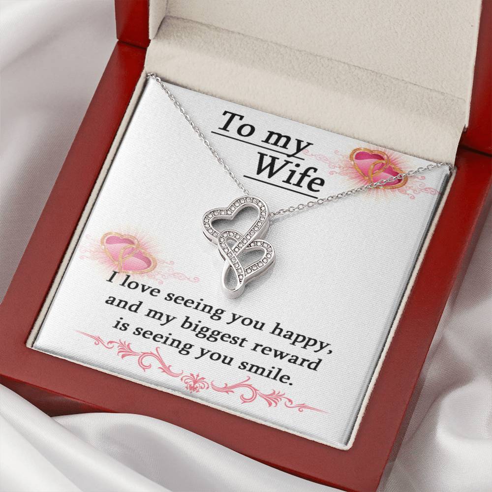 To My Wife Necklace - Anniversary Gift For Wife Birthday Gift For Wife Gift For Wife Necklace For Wife Gift For Wife B 1 Double Hearts Necklace