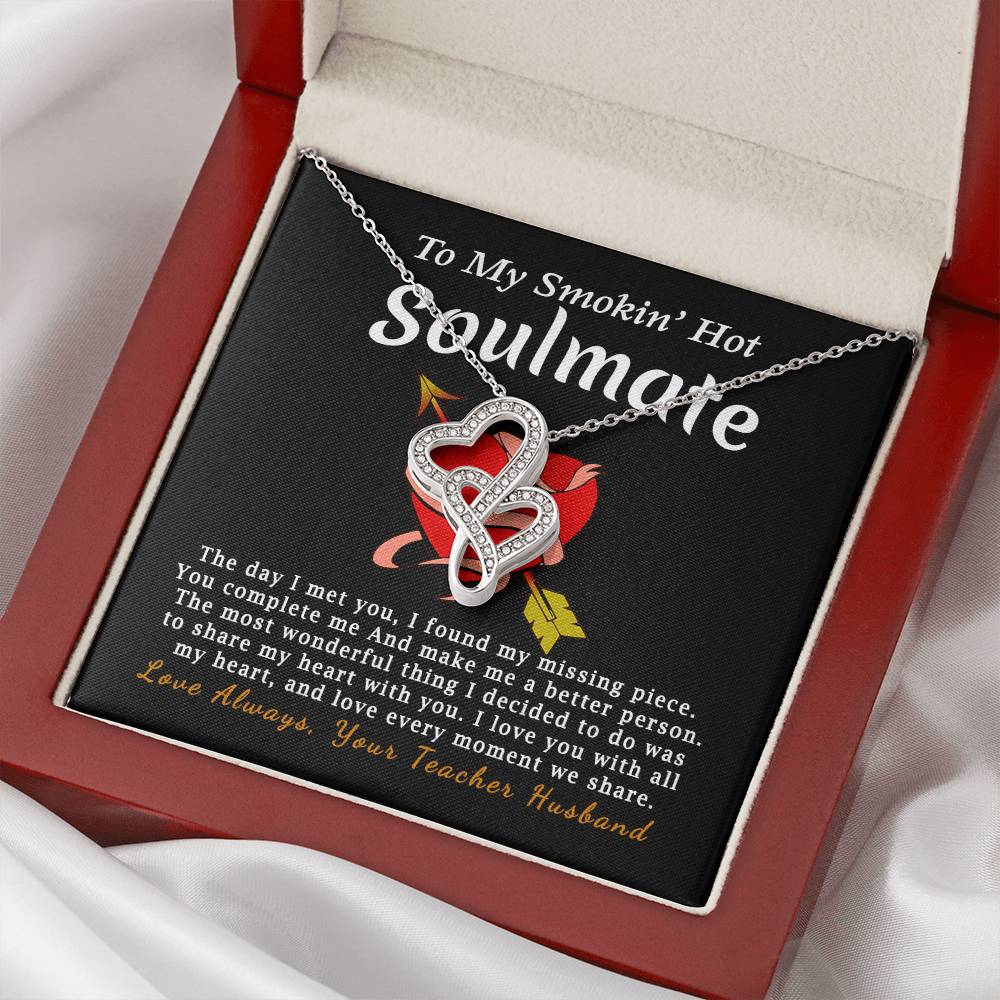 You're My Missing Piece Double Hearts Necklace