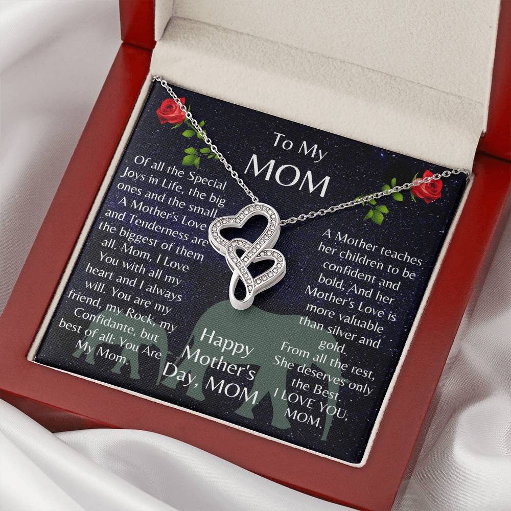 Exquisitely Beautiful The For Mom ???? Double Hearts Necklace