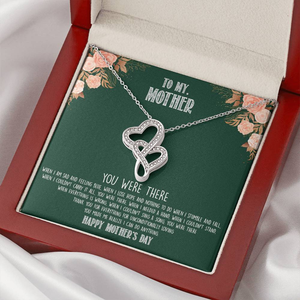 Dazzling Pendant Necklace For Your Mom Who Is Always With You Double Hearts Necklace