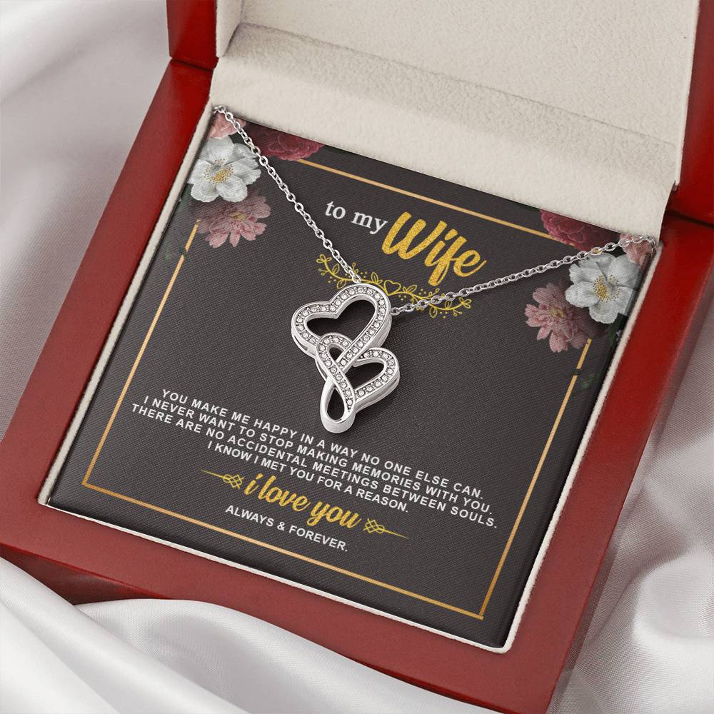 To My Wife Necklace Anniversary Gift For Wife Birthday Gift For Wife Necklace For Wife Gift For Wife Birthday Wife Gi Double Hearts Necklace