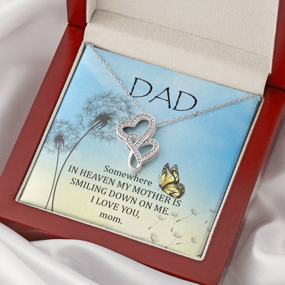 Dad - The Years May Pass But Still You Stay - Necklace 1 Double Hearts Necklace