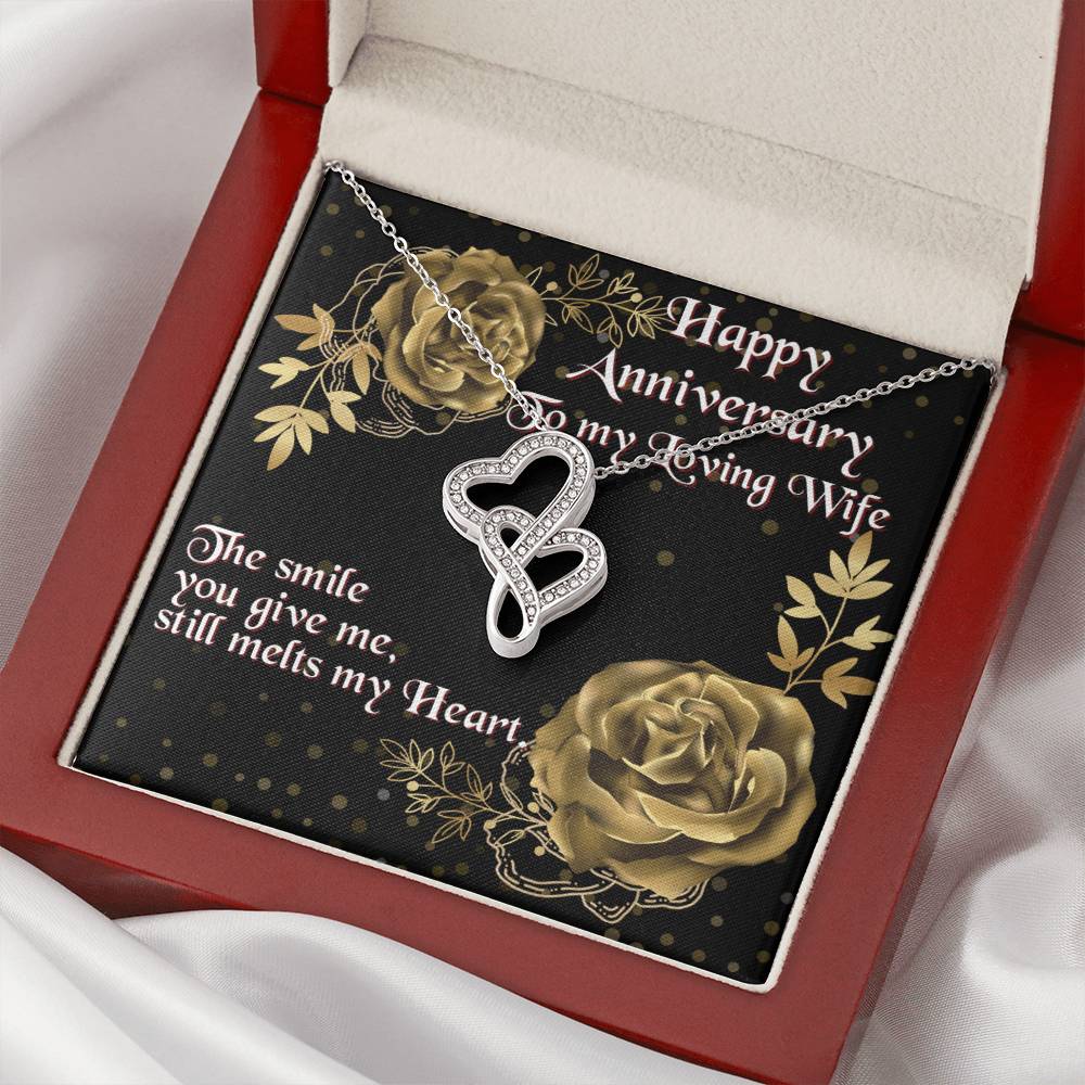 Anniversary Gift To Wife. Silver Anniversary. Gold Anniversary. Diamond Anniversary. Emerald Anniversary. Silver Anniv Double Hearts Necklace