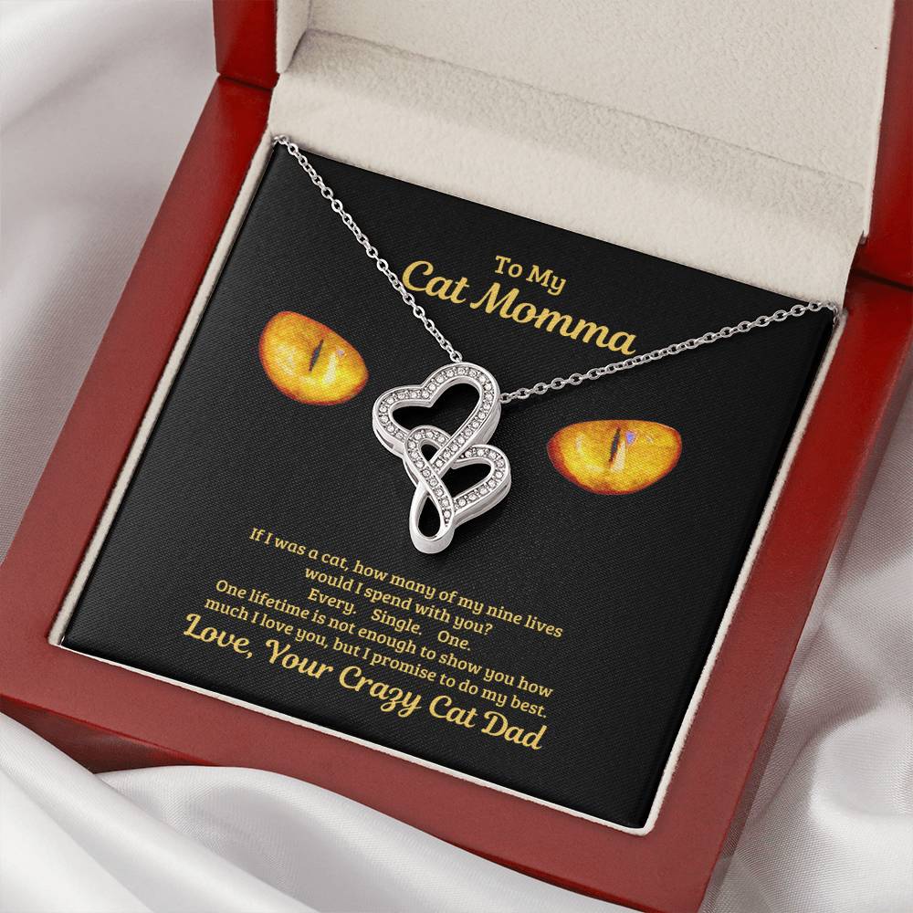 Cat Mom Gifts Cat Lover Gift Ideas Necklace For Women Just Because I Love You Anniversary Gift For Her Christmas Penda Double Hearts Necklace