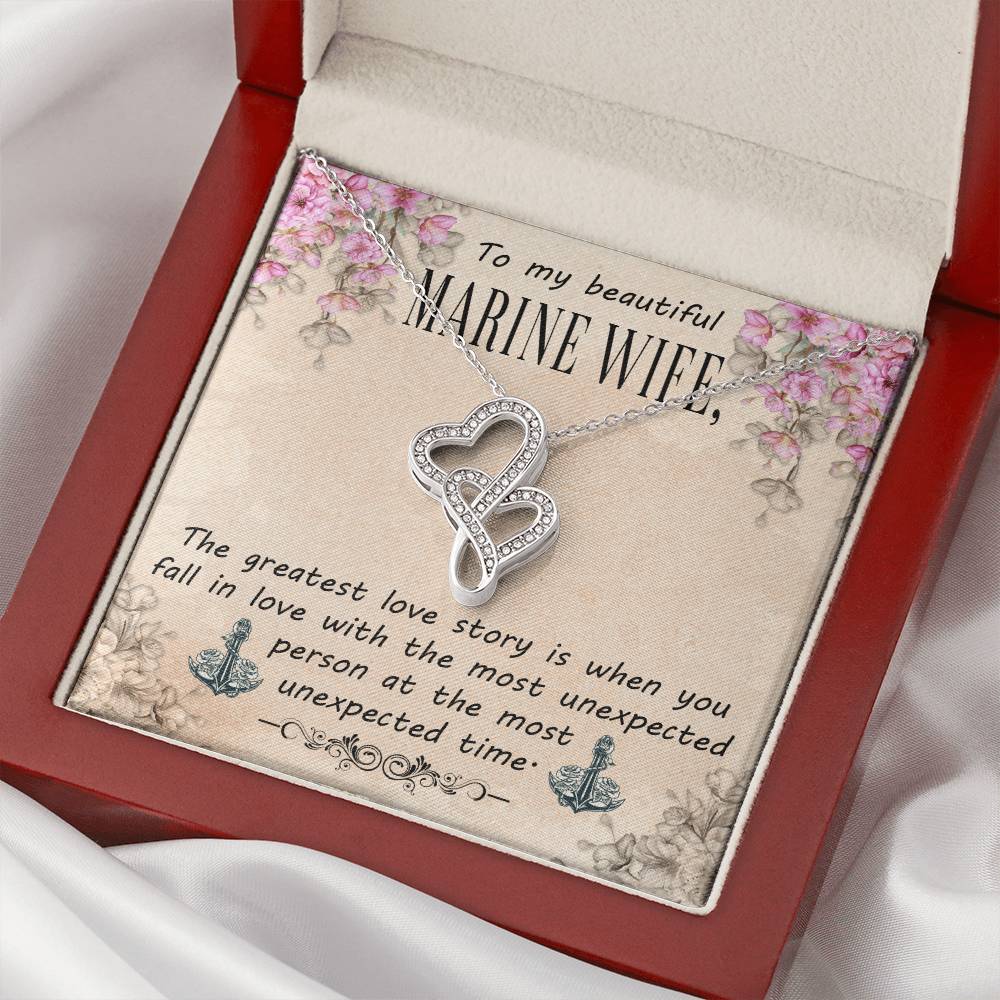 To My Wife Necklace Gift Anniversary Gift Gifts For Her Christmas Gift For Wife Birthday Gift G 2 Double Hearts Necklace