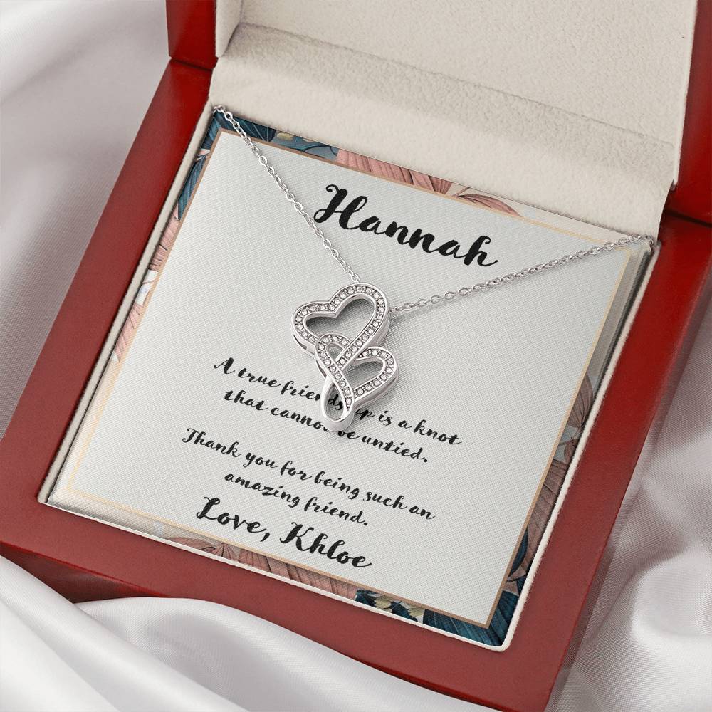 A True Friendship Double Hearts Necklace