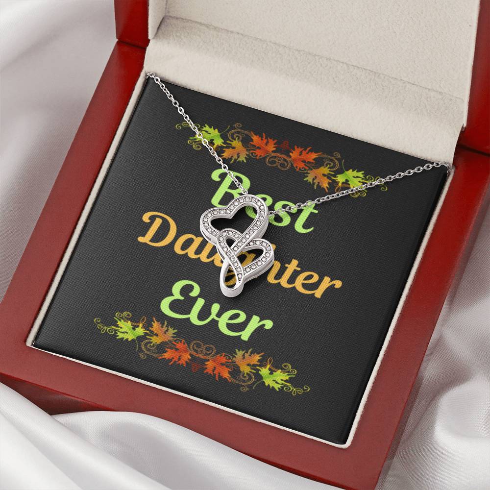 Best Daughter Ever Double Hearts Necklace