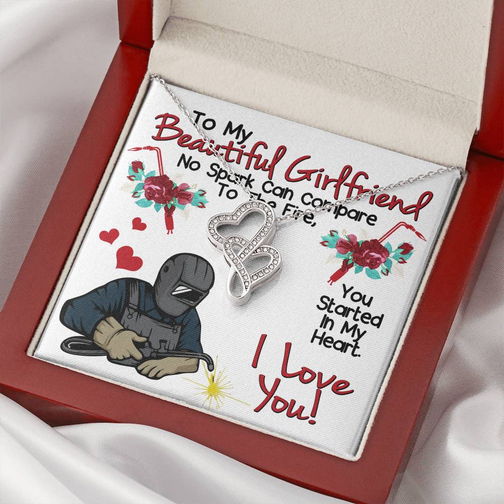 Welder's Girlfriend - Double Hearts Necklace