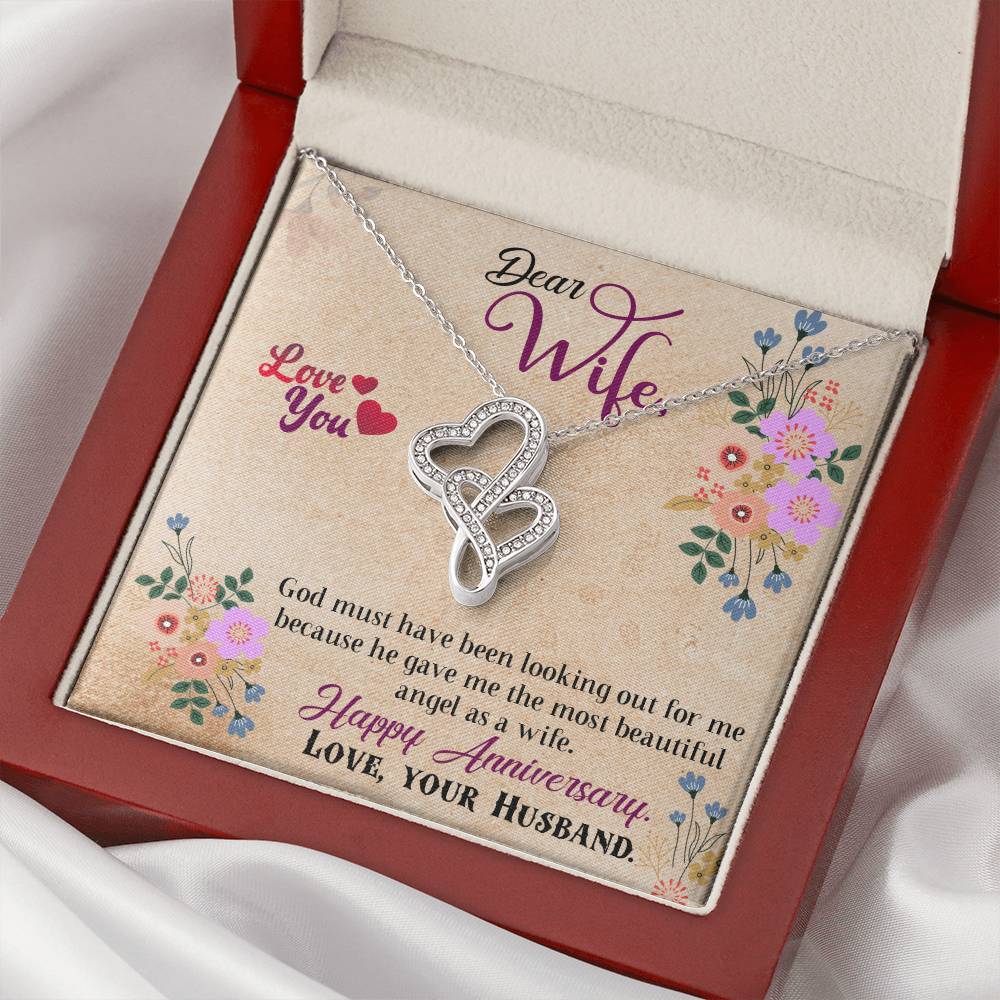 Dear Wife Love Your Husband Double Hearts Necklace