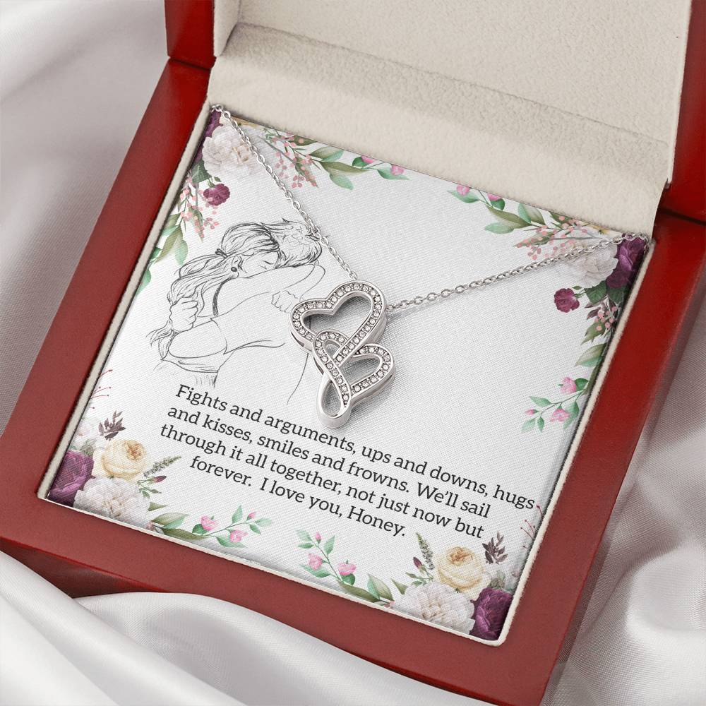 Gift For Girlfriend 2 Double Hearts Necklace