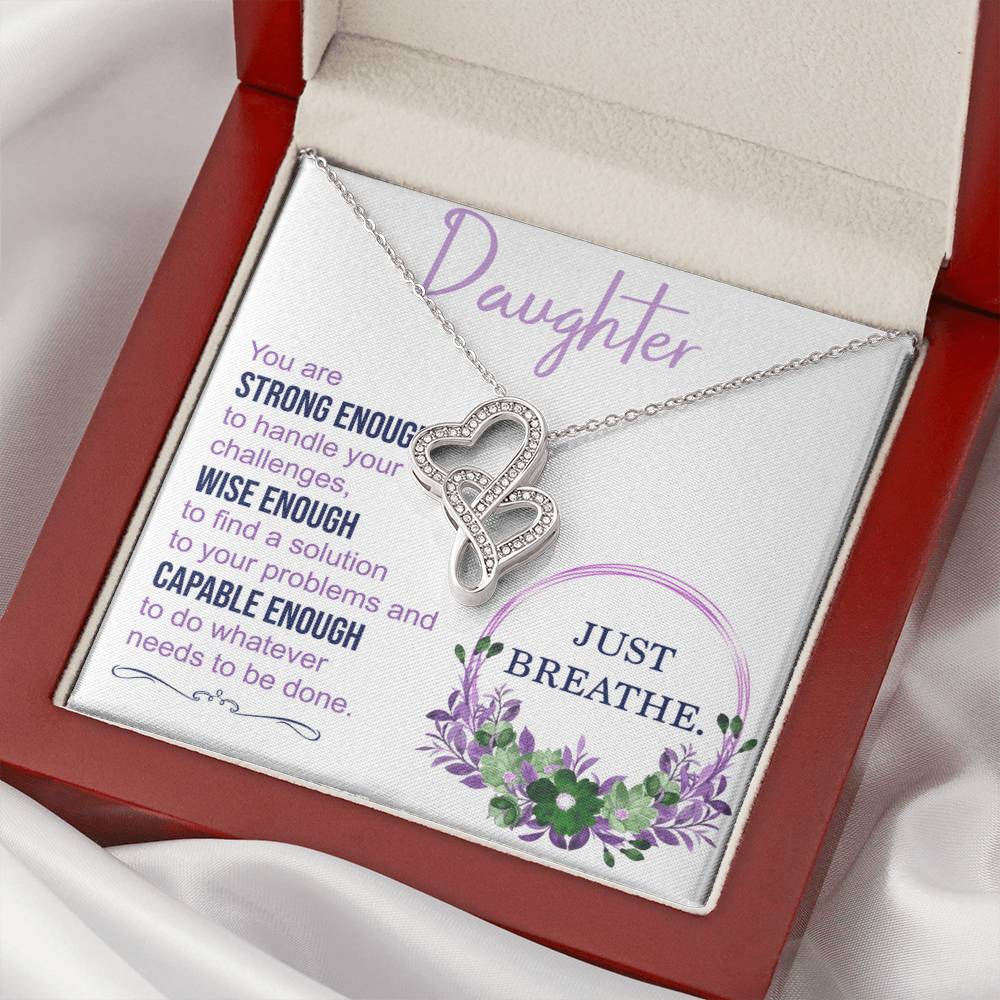 Gift For Daughter From Mommother And Daughter Necklace Double Hearts Necklace