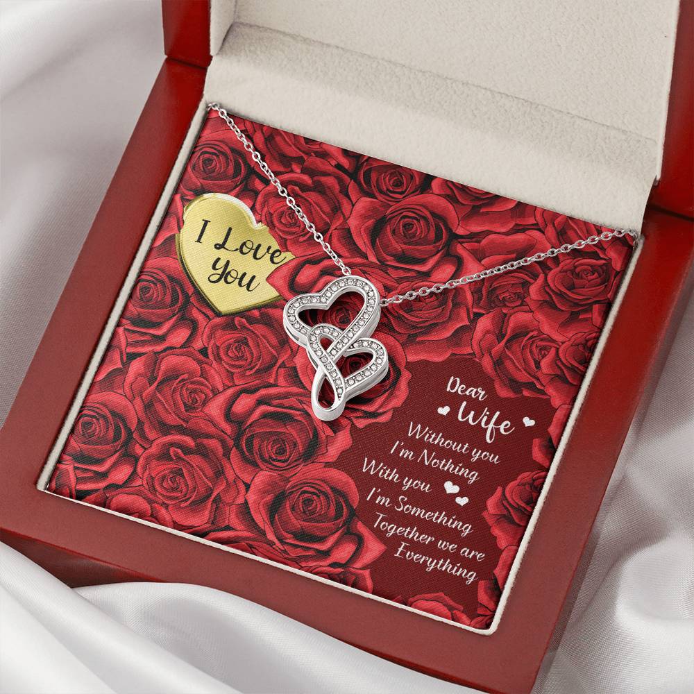 To My Wife Necklace 1 Double Hearts Necklace