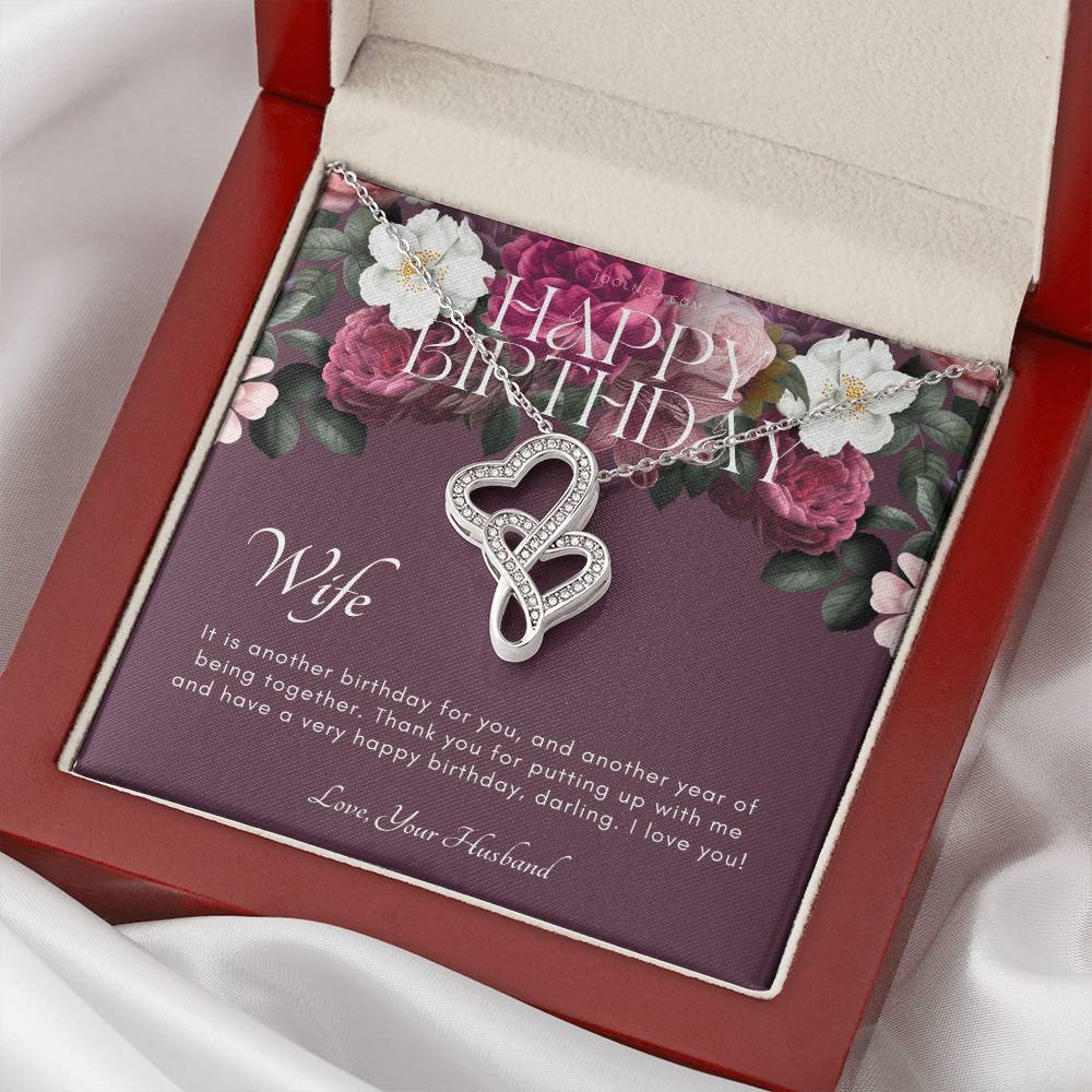 Birthday Gift For Wife From Husband Wife Necklace Meaningful Gift For Wife Double Hearts Necklace