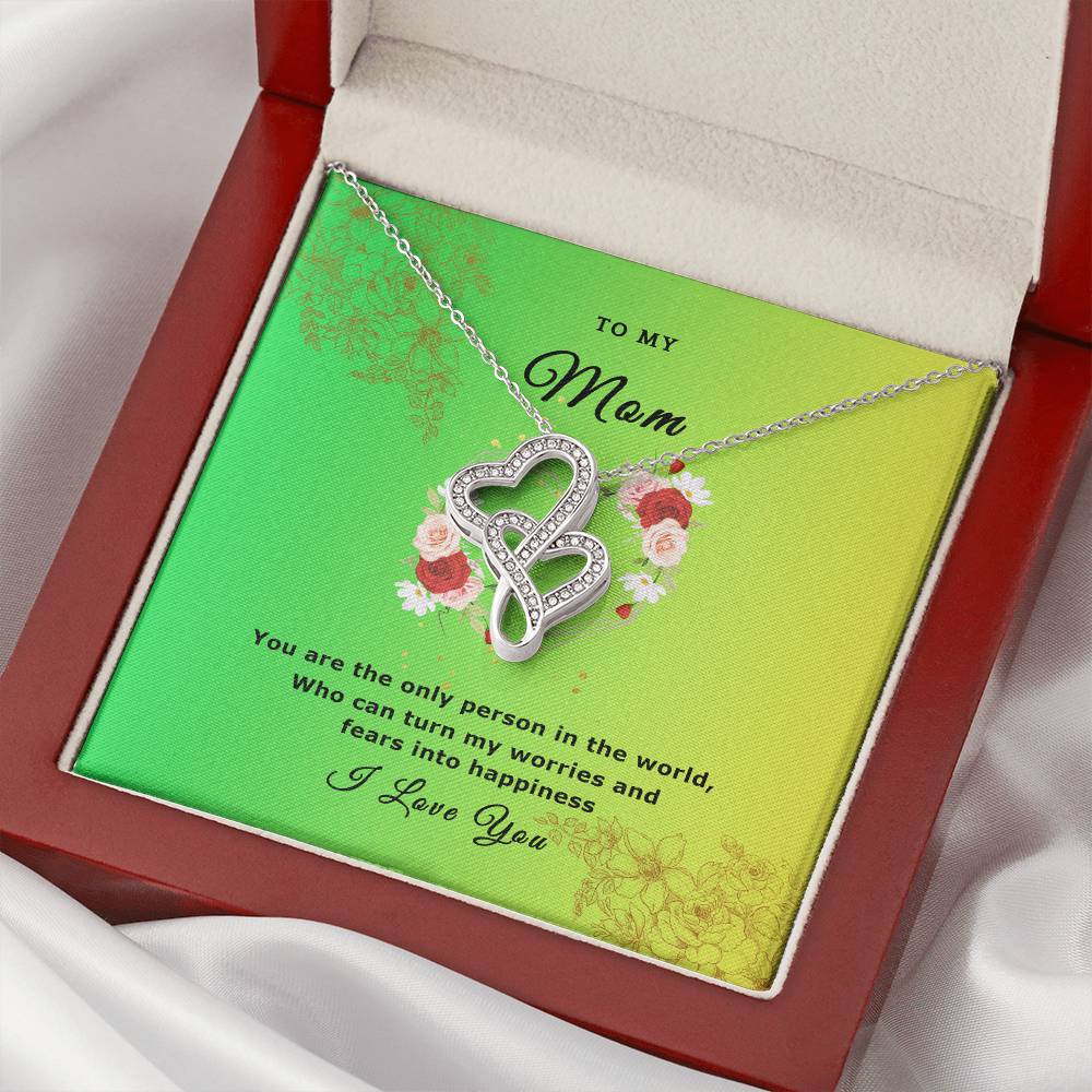 Fears Into Happiness-Necklace Double Hearts Necklace