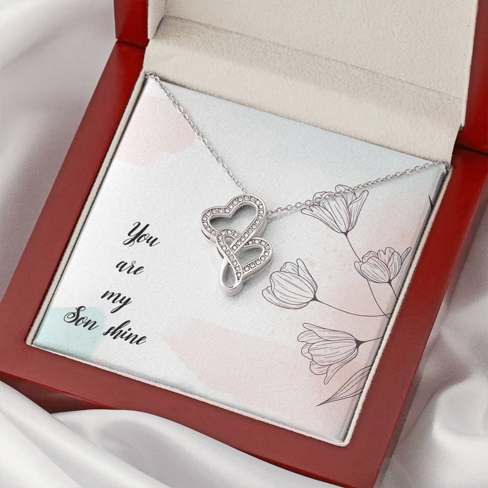 You Are My Son Shine - Double Hearts Necklace
