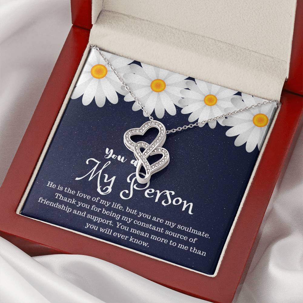 You Are My Person Best Friend Double Hearts Necklace