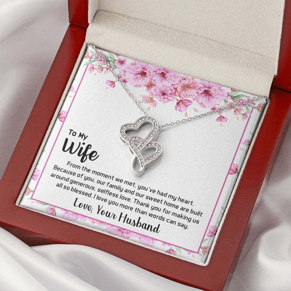 To My Wife From The Moment We Met Double Hearts Necklace