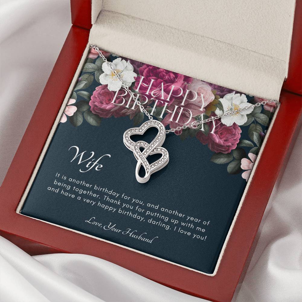 Birthday Gift For Wife From Husband Wife Necklace Meaningful Gift For Wife 1 Double Hearts Necklace