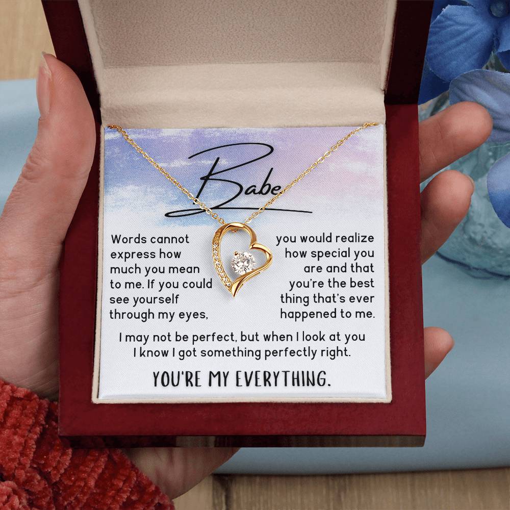 Babe Necklace - You'Re My Everything - Brush Stroke Forever Love Necklace