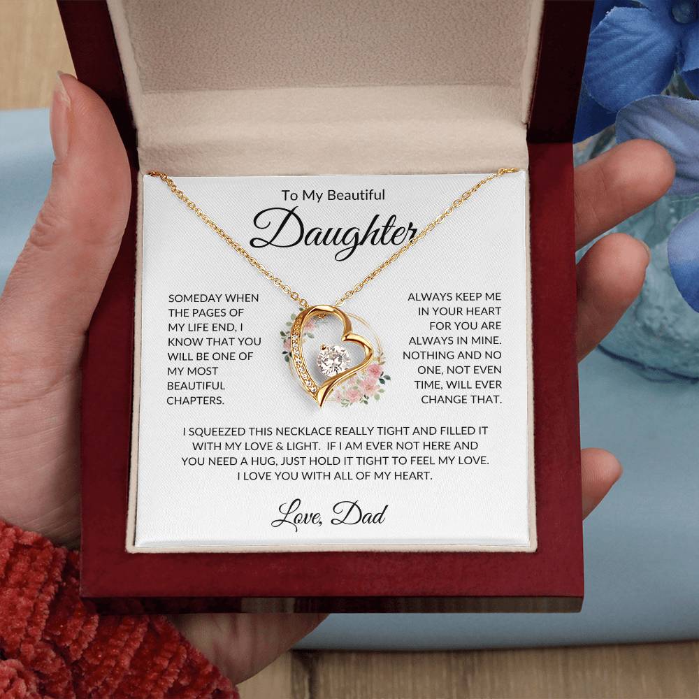 Daughter Love Dad Most Beautiful Chapters Forever Love Necklace Forever Love Necklace