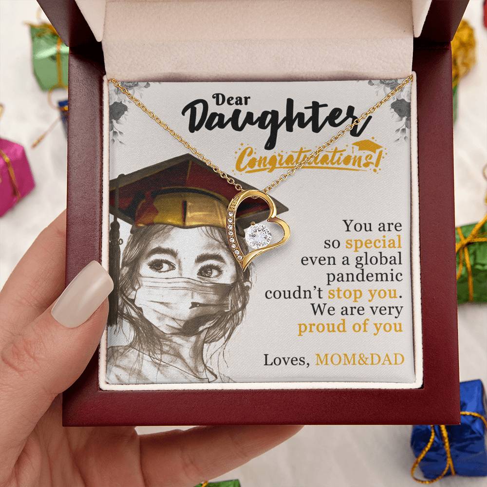 Dear Daughter! Loves Mom&dad Forever Love Necklace