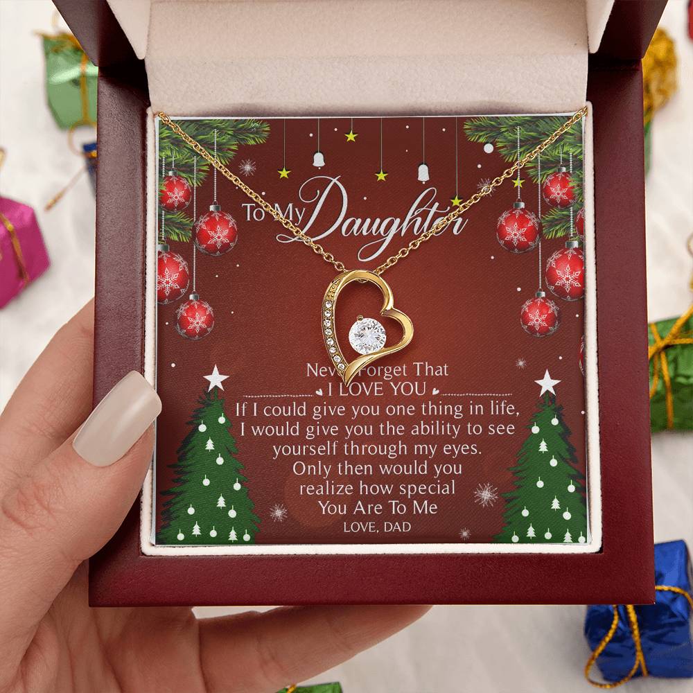 Father To Daughter Gift Gift For Daughter From Dad Daughter Father Necklace Daughter Gift From Dad To My Daughter Daughters Birthday Forever Love Necklace