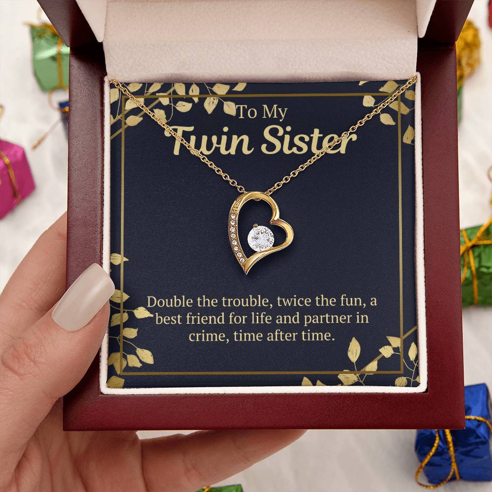 Twin Sister Gift Necklace Forever Love Necklace