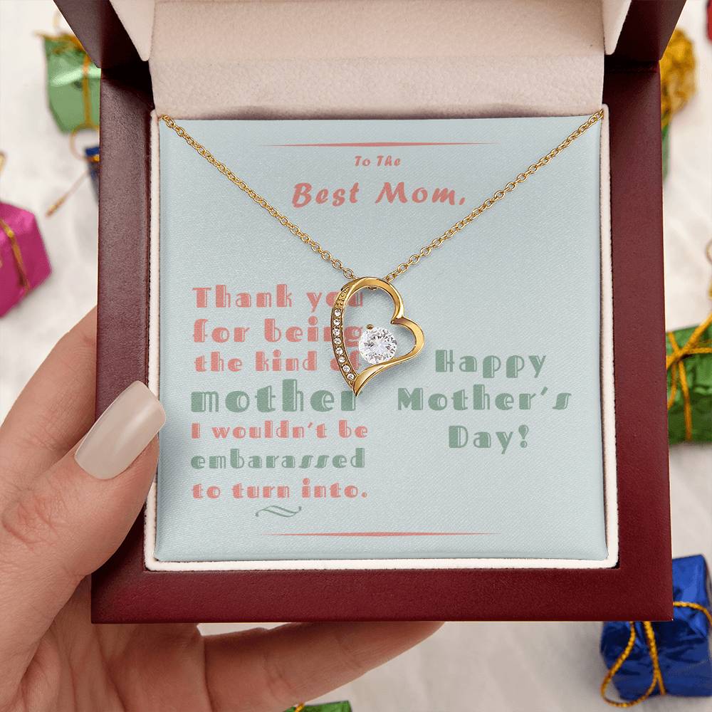 To The Best Mom Forever Love Necklace With Message Card Forever Love Necklace