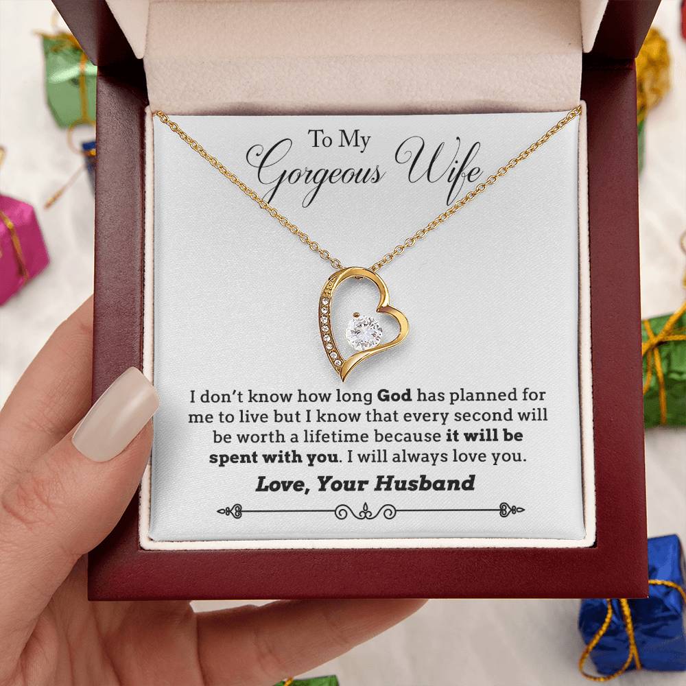 To My Wife Lifetime Spent With You Necklace With Message Card 1 Forever Love Necklace