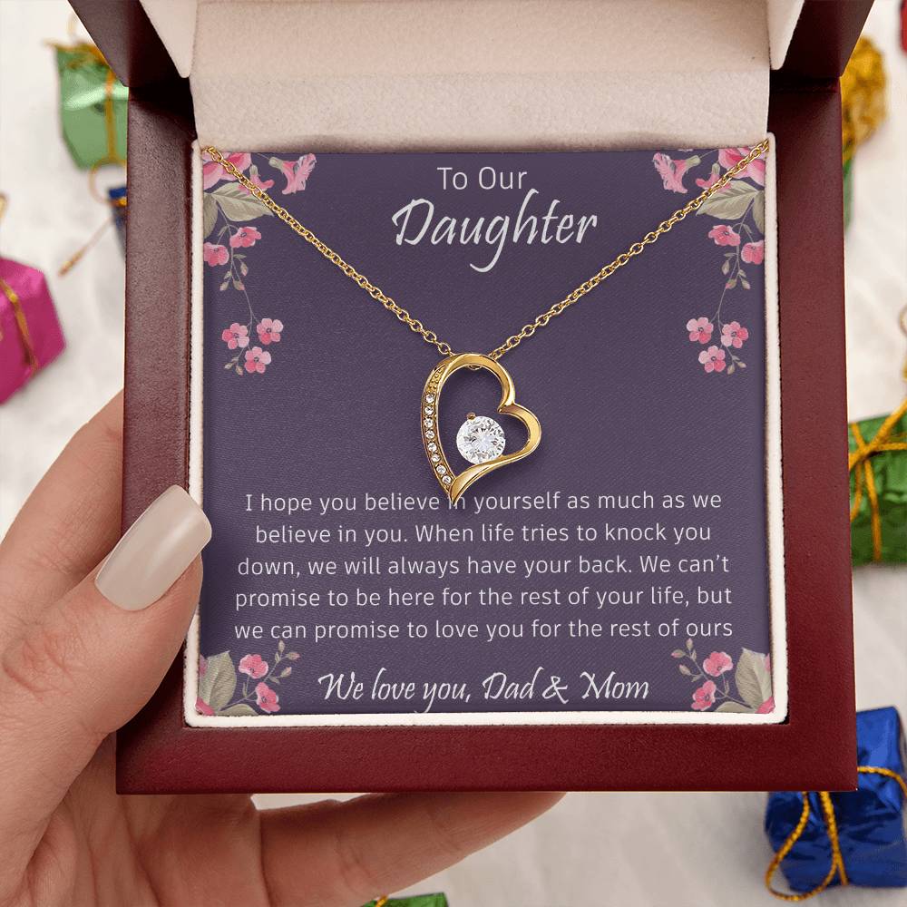 To Our Amazing Daughter Necklace - Happy Mother's Day To Your Daughter Jewelry - Love Mom And Dad Forever Love Necklace